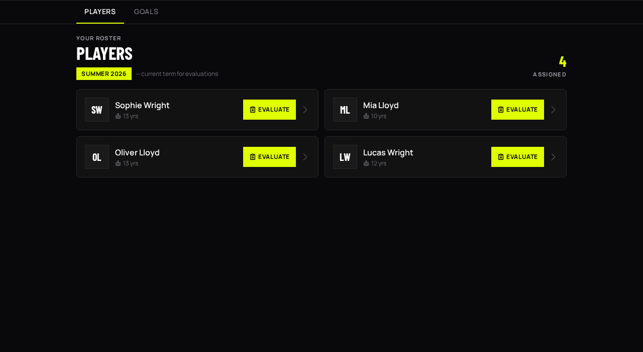 Coach dashboard